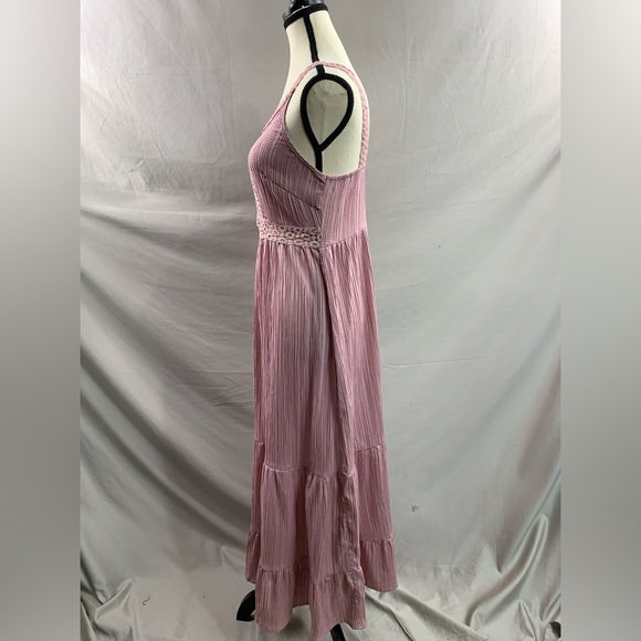Pink Boho Lace-Straps Backless Cami Dress - Picture 8 of 9